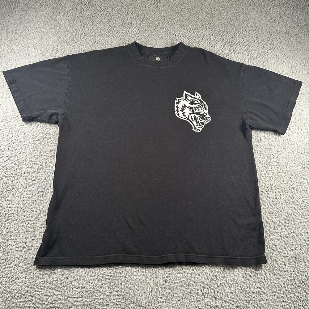 Darc Sport Shirt Mens L Black Cotton Wolves Skull Until Valhalla Bodybuilding